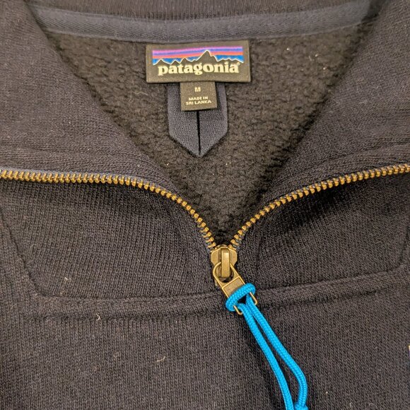 Patagonia Navy Blue Quarter Zip Woolie Fleece Pullover - Medium - Picture 5 of 6